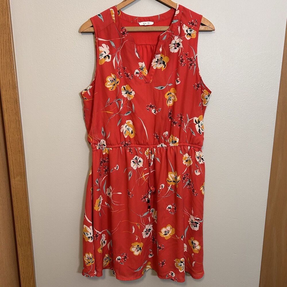 Maurices Womens XL Orange Multicolor Floral Dress
